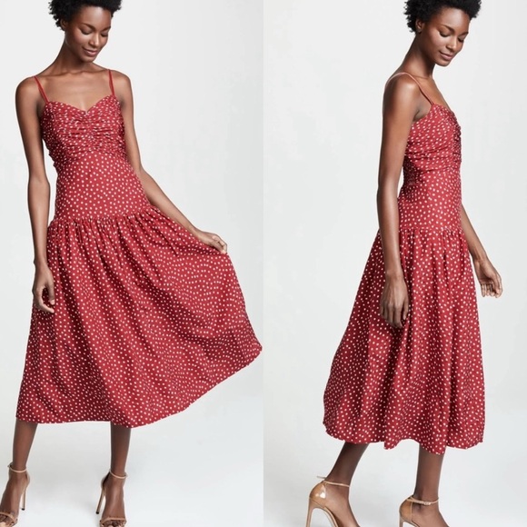 Rebecca Taylor Dresses & Skirts - Rebecca Taylor Blurry Heart Silk Dress Romantic Valentine’s Day Date Night Midi